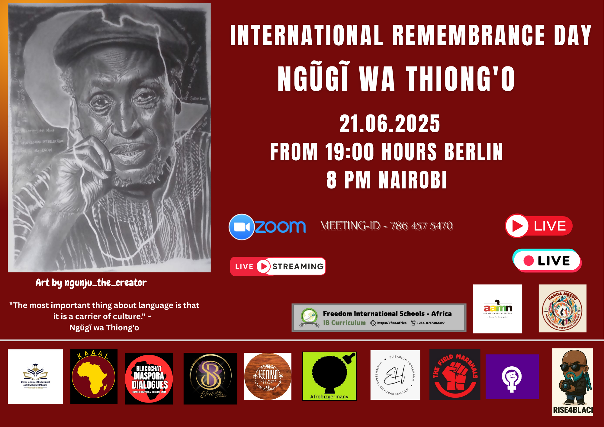 International Remembrance Day: Honouring Ngũgĩ wa Thiong’o